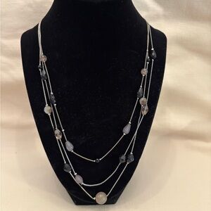 Elegant Silver Multi-Layered Necklace